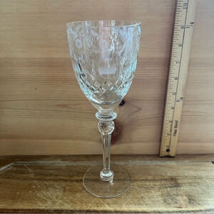 Rogaska Gallia Clear Cut Crystal 9 1/4 Inch Tall Wine Water Goblet